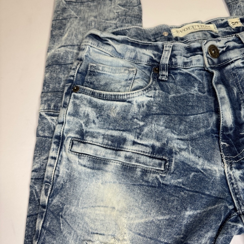 Evolution In Design Jeans Mens 30 Dark Blue Denim Acid Wash Men YTK 90’s - Picture 3 of 13